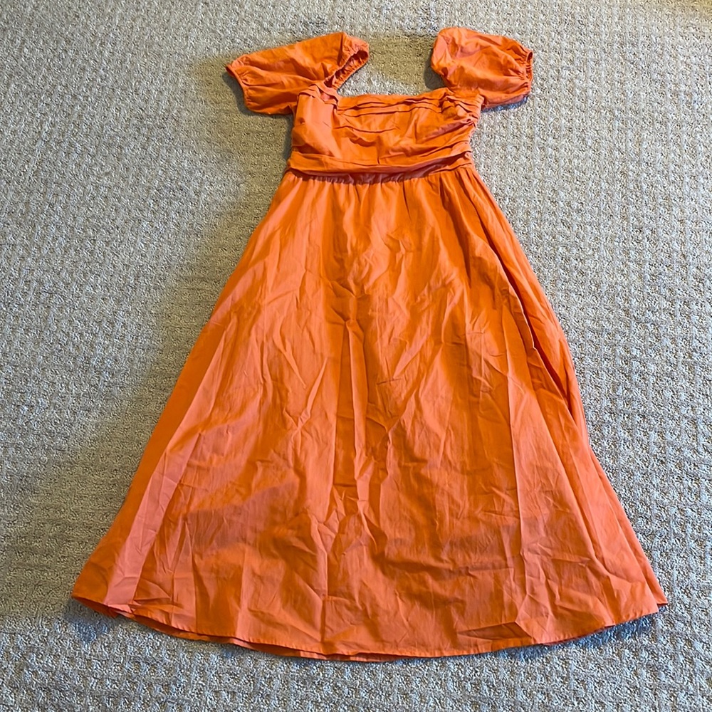 MIDI length orange dress -XL